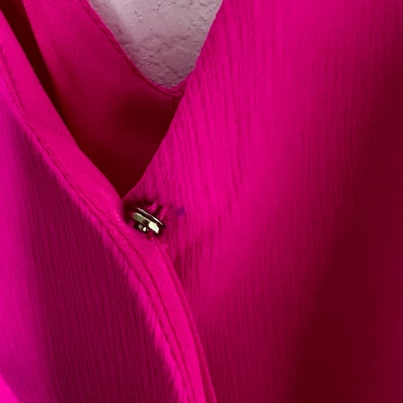 GILLI PINK V-NECK BOW SHOULDER MINI WOMEN DRESS SIZE LARGE - Picture 8 of 8